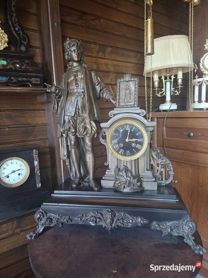 Kominkowy zegar marmurowy francuski stary podkarpackie Rzeszów