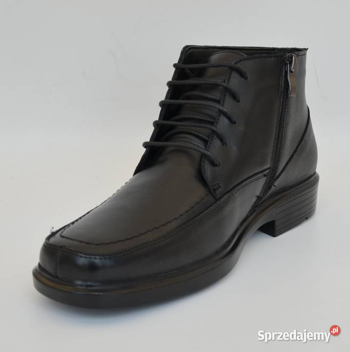 Męskie skórzane czarne trzewiki rozmiar 44 7782 Żyrardów