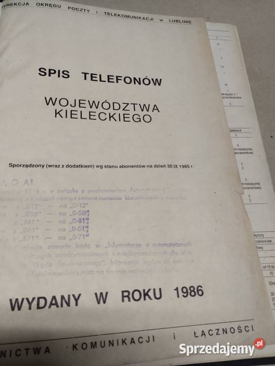Stare książki telefoniczne Ostrowiec Świętokrzyski