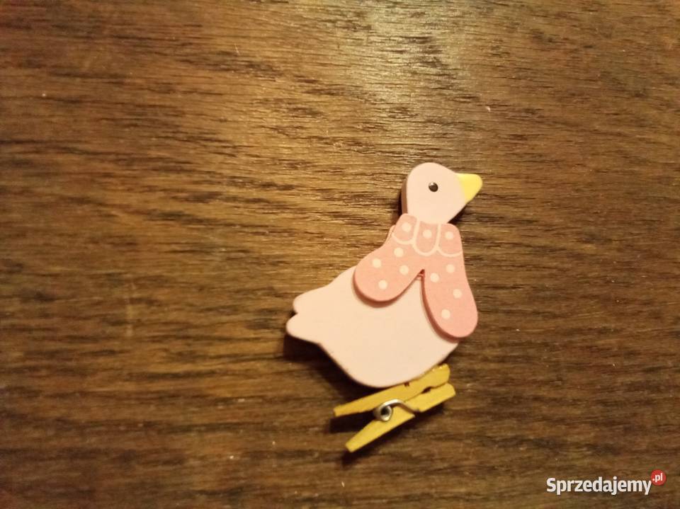 Gąska różowa z kokardką ze spinaczem