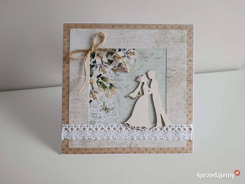 Kartka ręcznie robiona na Ślub handmade 3 łódzkie Łódź sprzedam