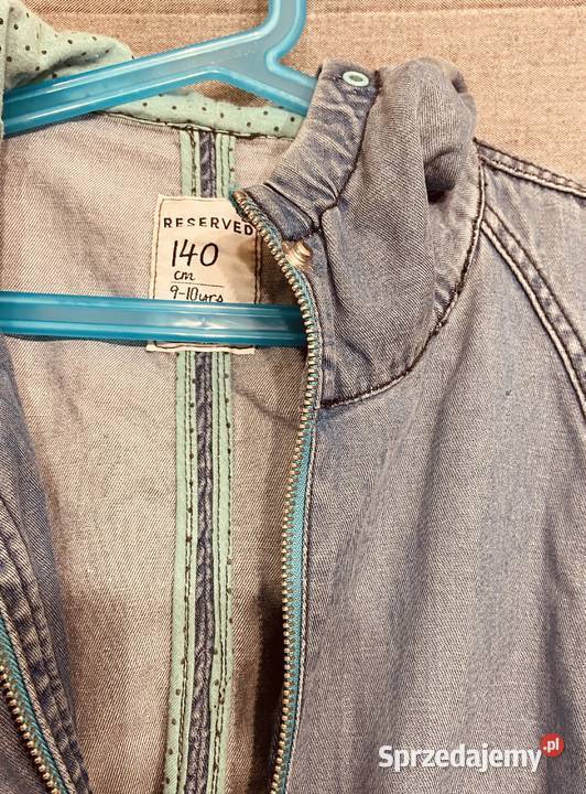 Dziewczęca długa kurtka jeansowa z kapturem 10 lat+ Żyrardów