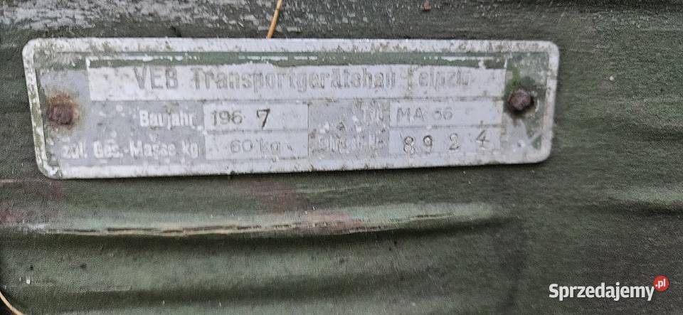 1967 Oryginał przyczepka motocyklowaSimson MZ Barlinek