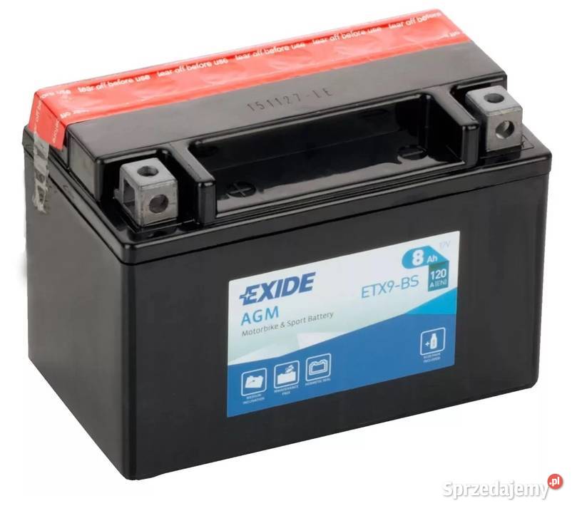 Akumulator motocyklowy EXIDE ETX9BS YTX9BS 12V Tczew