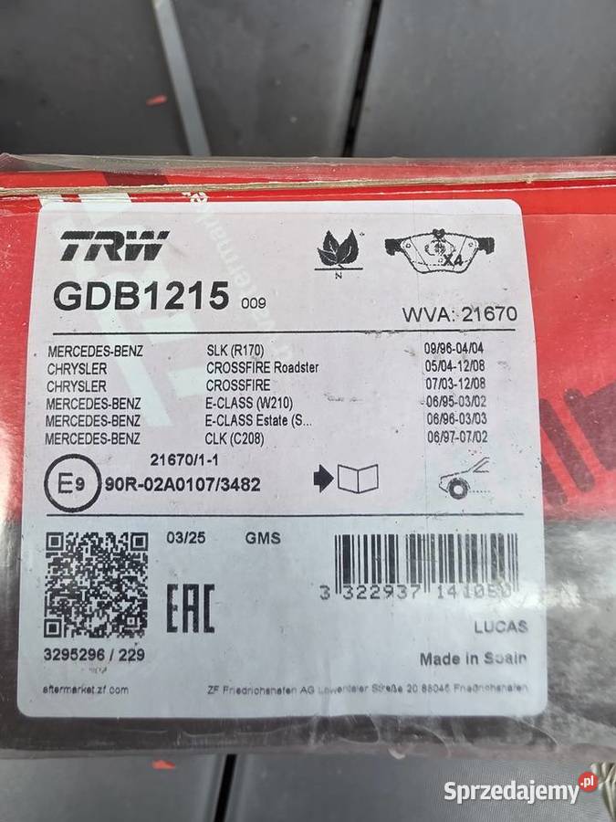 Klocki mercedes clk w208 Warszawa