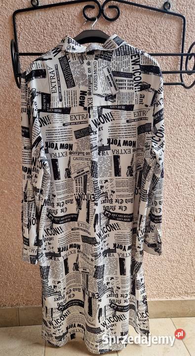 Oryginalny cienki płaszczyk z nadrukiem marka Inny rodzaj sprzedam