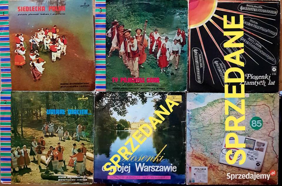 Zestaw winyli na gramofonDyskografia Polski FOLK Warszawa