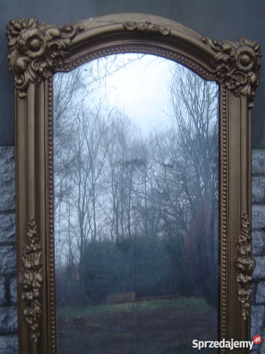Antyczne duże lustro w zabytkowej ramie Wrocław