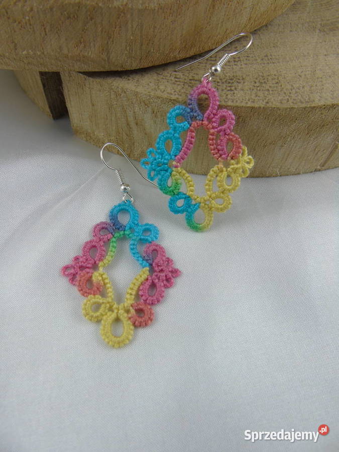 Kolczyki frywolitkowe różne wzory i kolory małopolskie Wiśniowa