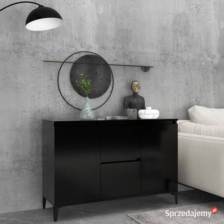Szafka czarna 104x35x70 materiał drewnopochodny