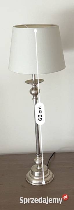 Lampka stołowa srebrna z abażurem 65