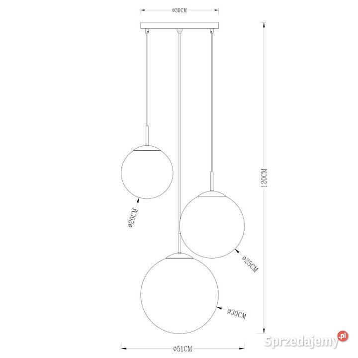 LAMPA wisząca 3 Złote Kule GLOBO Żyrandol VARUS Żary