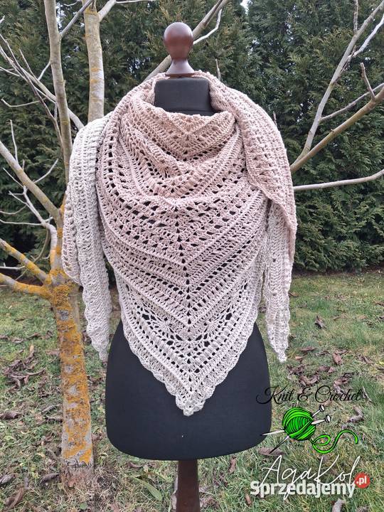 Handmade ręcznie robiona chusta na szydełku Busko-Zdrój