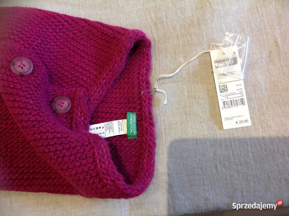 Komin Szalik Damski BENETTON Wełna 9 Nowy Nowa Sól