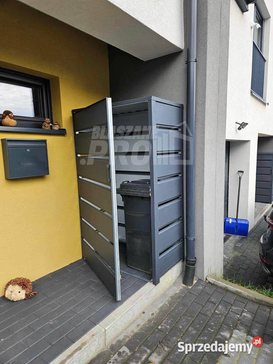 Wiata śmietnikowa dach prosty 1x05m Antracyt