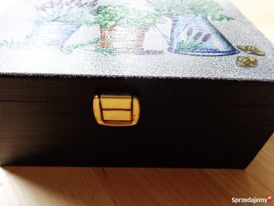 LAWENDA i BAZYLIA Drewniana ozdobna skrzyneczka wielokolorowy Dekoracje i ozdoby Warszawa