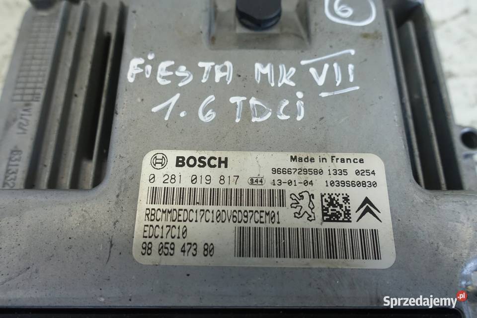 Fiesta MK7 16 TDCI STEROWNIK SILNIKA 0281019817 Rudka