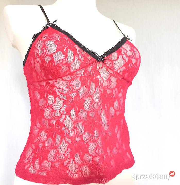 Top czerwony Bielizna r 3840 koronka elastyczna Białystok