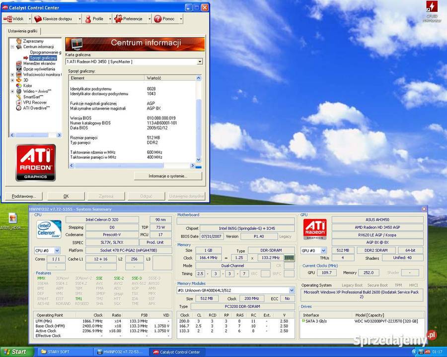 ASUS ATI Radeon HD3450 512MB 64bit DDR2 DSUB DVI łódzkie Cielądz