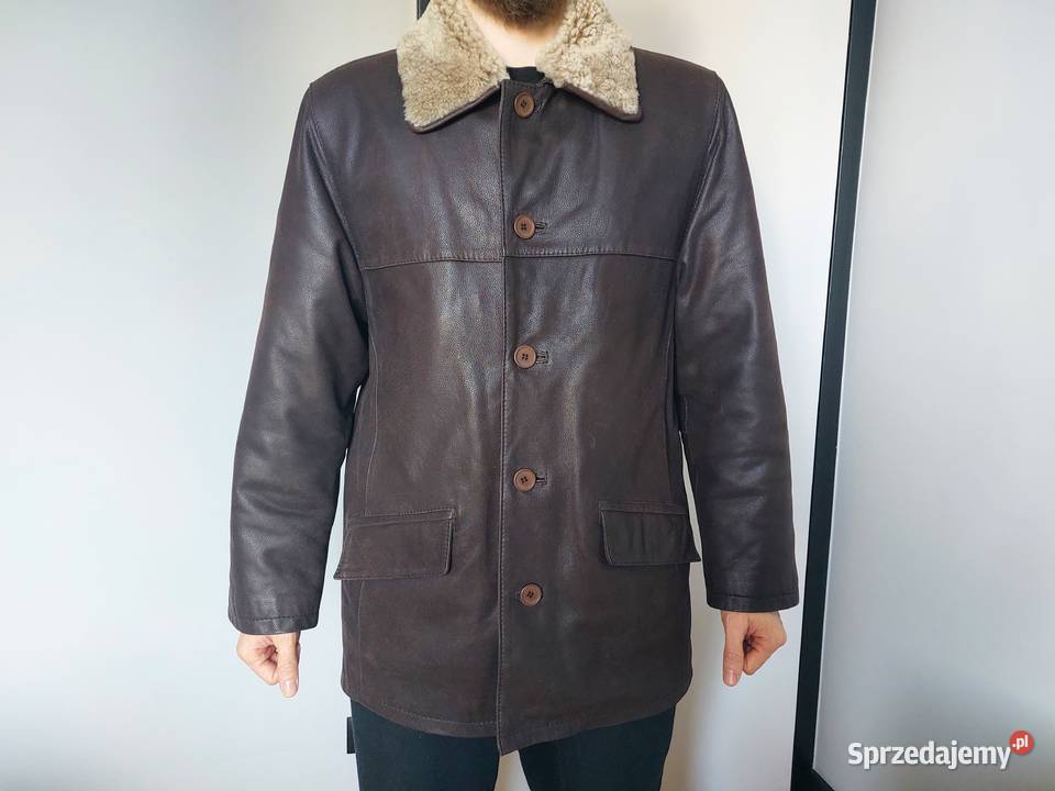 skórzana kurtka męska M brązowa Suchy Las skóra wielkopolskie Poznań