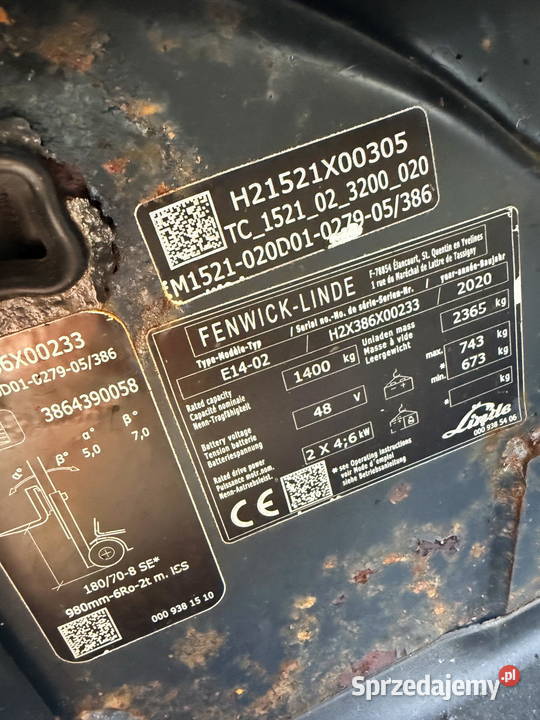 wózek widłowy elektryczny LINDE E1402 EVO wolny