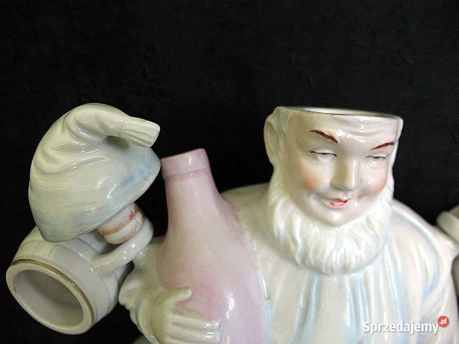 Zwerg Karaffe Flasche und Glser handbemalt 8 x 6 Siedlce