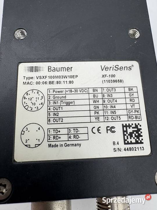 Baumer XF100 VSXF100M03W10EP 11039658