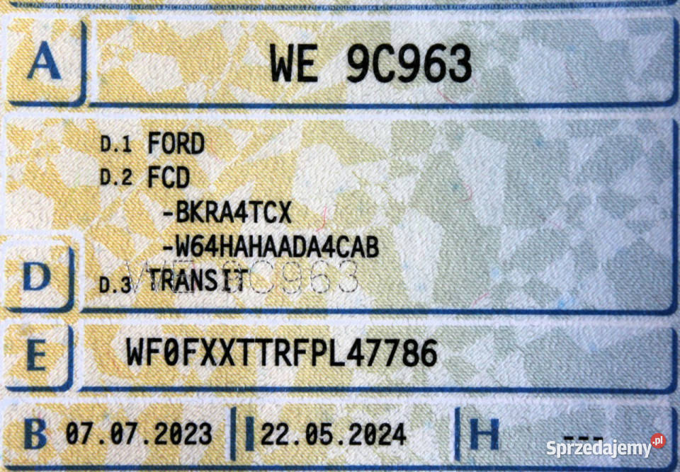 Ford Transit 4x4 SalonPL 6osobowy FV23 L3 Kamera mazowieckie Sokołów