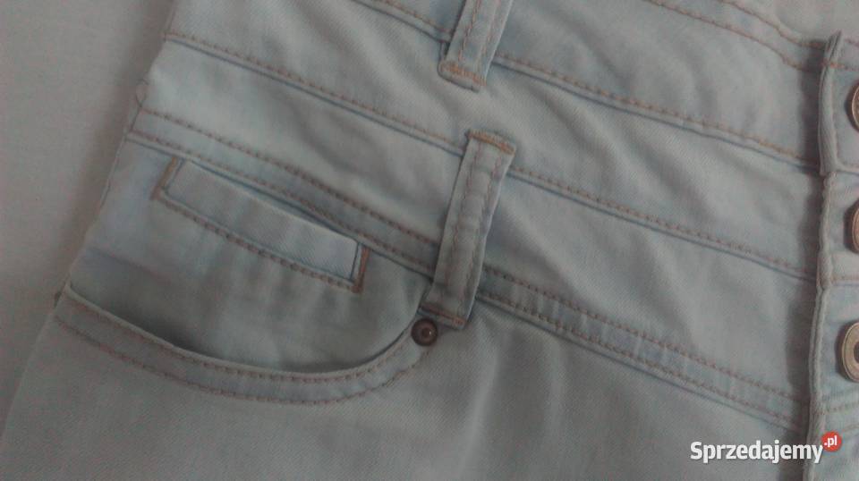 Spodenki damskie JEANS jasny r SM wysoki stan Pozostałe Białystok sprzedam