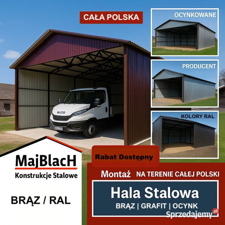 Garaż Brązowy Paleta kolorów RAL Blaszak Ryki