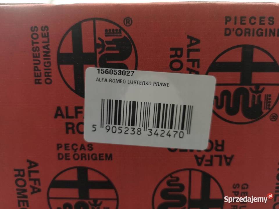 LUSTERKO PRAWE ALFA ROMEO 159 20052009 ORYGINAŁ