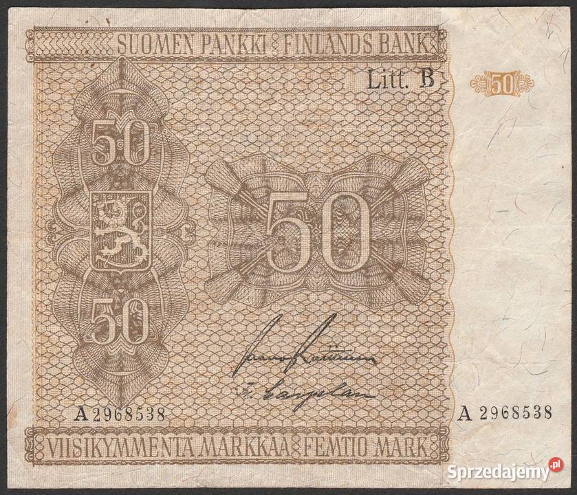 Finlandia	50 markkaa 1945 STAN 3 Łódź