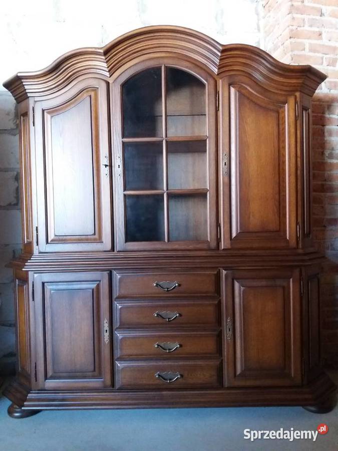 Kredens dębowy dwuczęściowy lubelskie Zamość