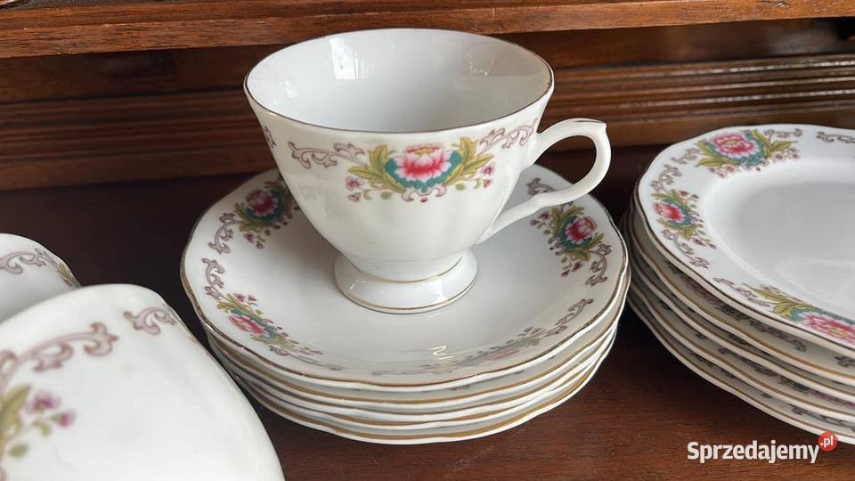 Filiżanka z talerzkiem deserowym Made in China Porcelana i szkło Gdańsk