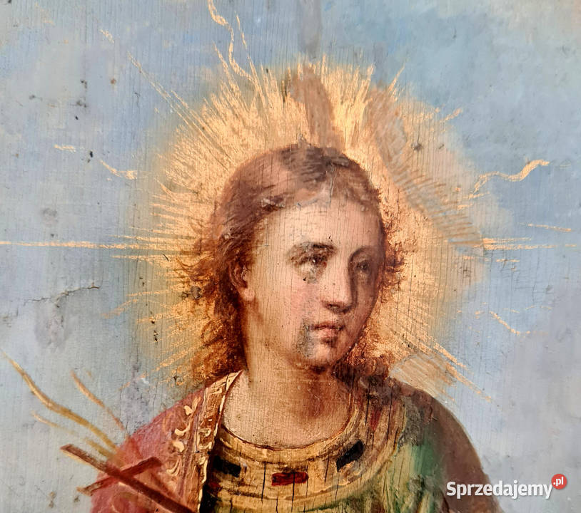 Ikona Święci Katarzyna Cyryl i Metody 1872r 0063 Warszawa