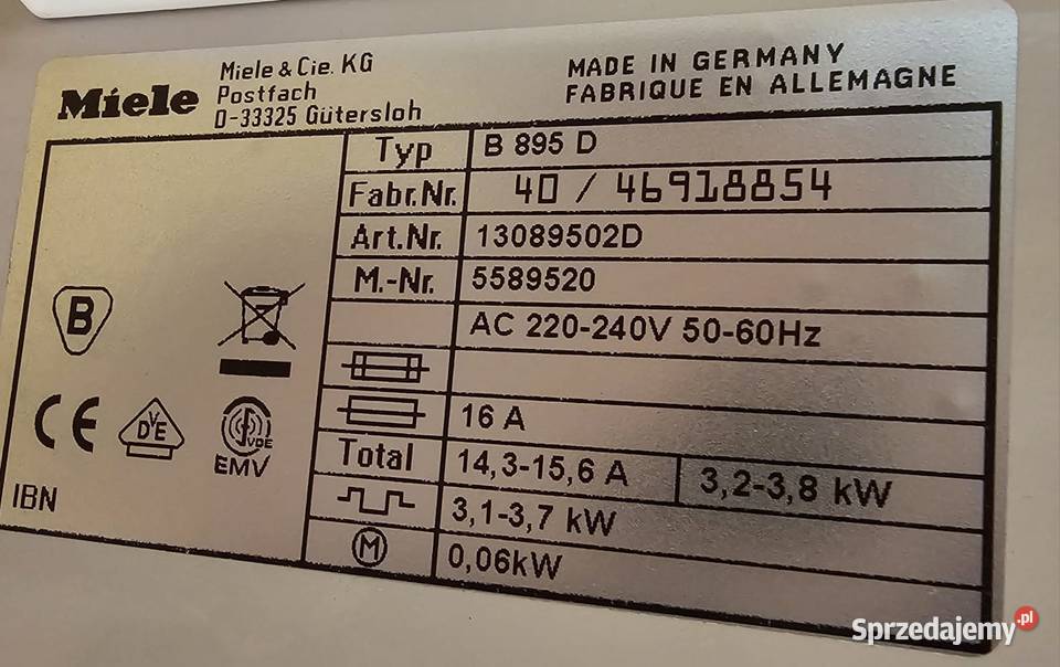 Magiel prasowalnica rotacyjna Miele B895D z parą Lubsko