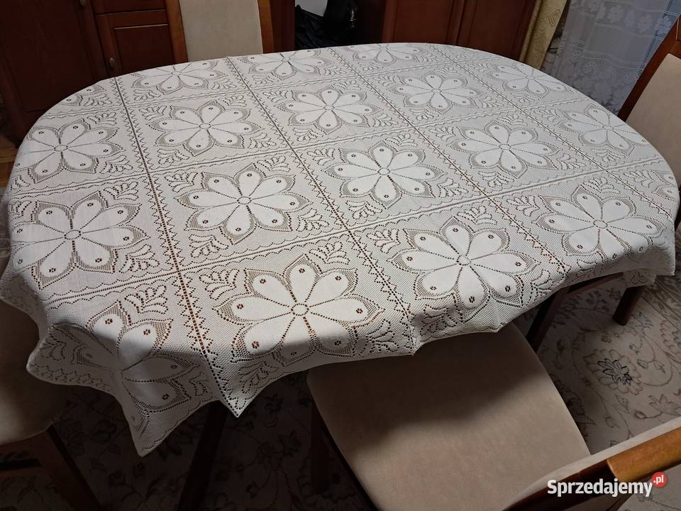 Serweta biała żakardowa 150x110 do sprzedania Serwety i serwetki Kraków sprzedam