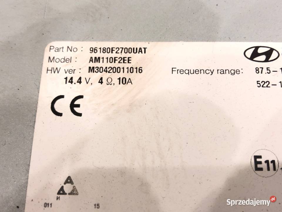RADIO HYUNDAI ELANTRA VI 96180F2700 ODTWARZACZ