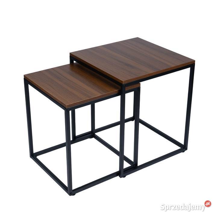 Nowoczesne stoliki kawowe kwadratowe zestaw 2w1 Poznań