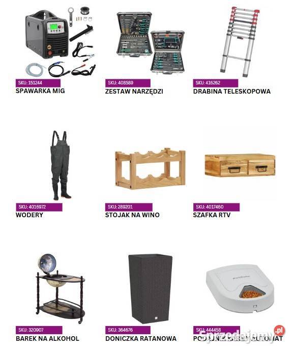 Palety zwrotów VidaXL meble ogród zwierzak sport Pozostałe