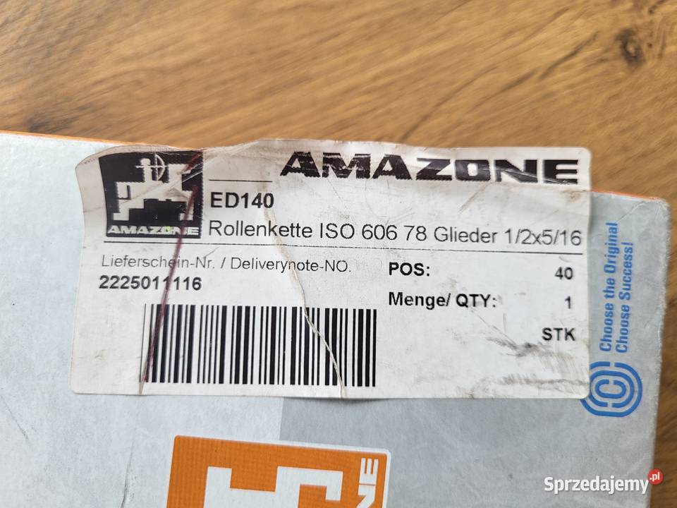 Łańcuch nierdzewny napędu mieszadła AMAZONE Żerków