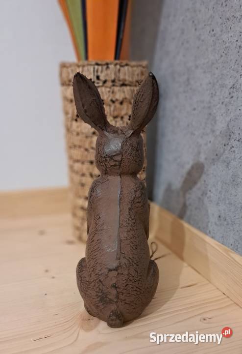 Żeliwna figurka Zając MS Garden Solidna Ozdoba brązowy Figurki i rzeźby dolnośląskie Strzegom