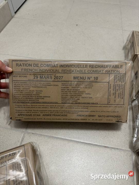 12 francuskich racji żywnościowych 3600kcal Wrocław sprzedam