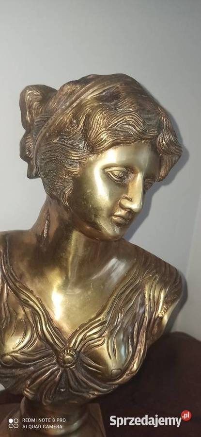 Piękne popiersie Diany Artemidy Mosiądz Pozostałe Antyki, Sztuka, Kolekcje sprzedam