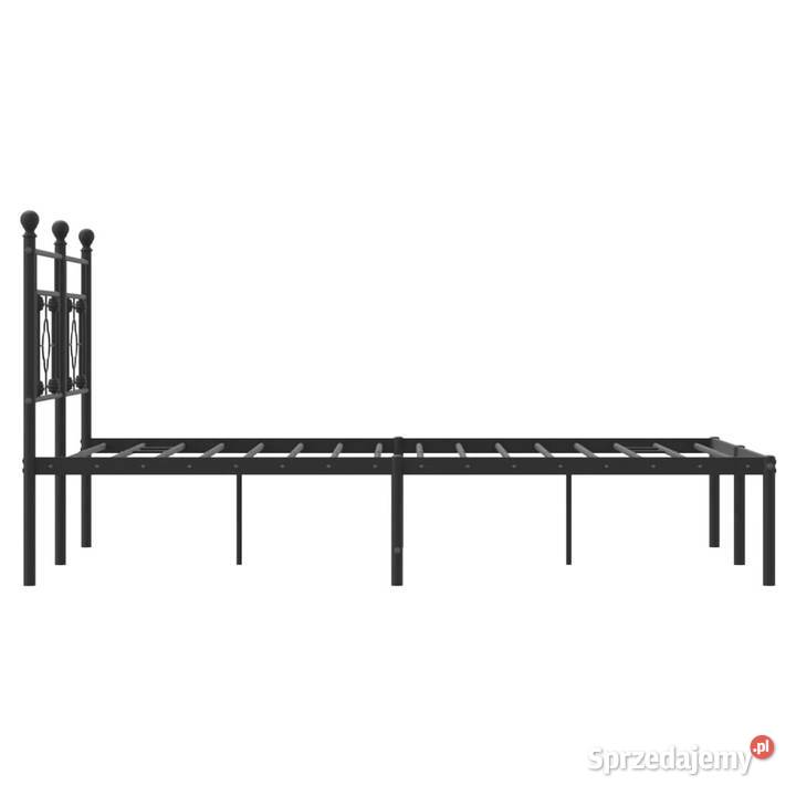 Łóżko Metalowe Czarne Rama Łóżka Ze Stelażem