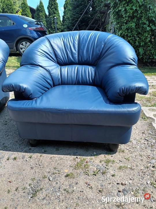 Kanapa sofy skórzane komplet 3