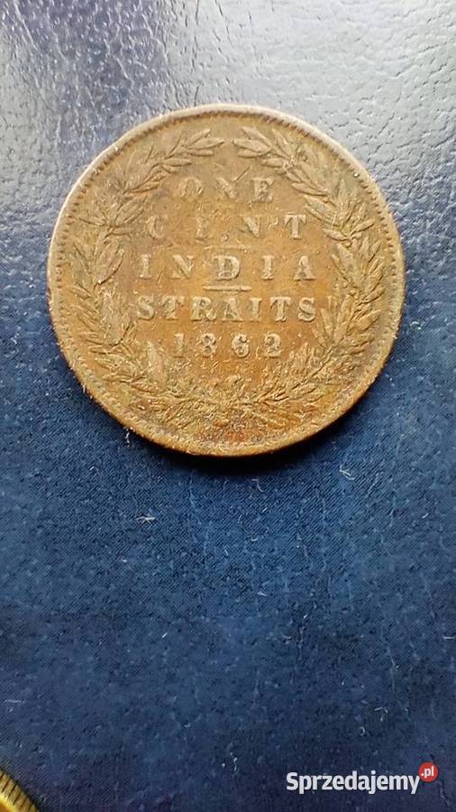 Stare monety 1 cent 1862 Straits Setllements Lesko
