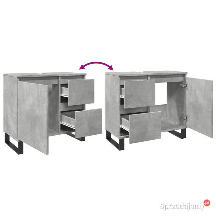 Szafka pod umywalkę szarość betonu 65x33x60 Pozostałe