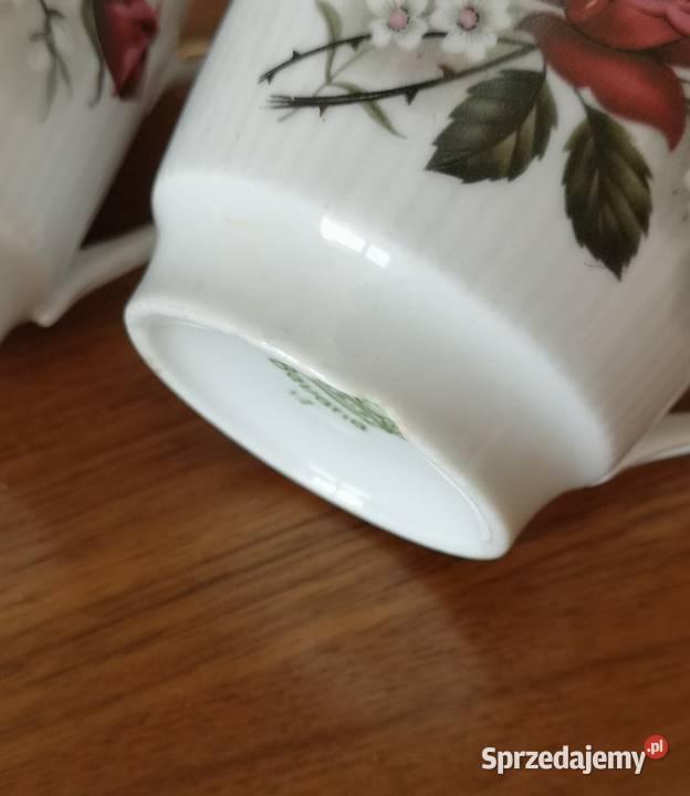 Filiżanki z różą porcelana vintage Bavaria Toruń