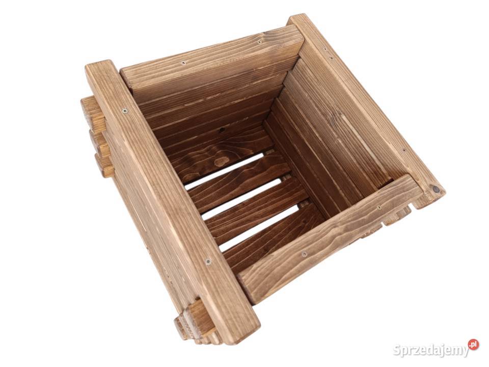 Donica drewniana balowa 44x40x30 drewno Miechów